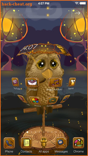 3D Starry Night Owl Launcher Theme screenshot