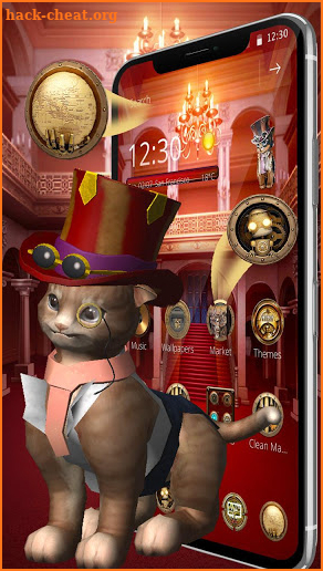 3D Steampunk Cute Cat Theme screenshot