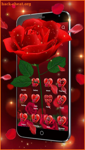 3D True Love Red Rose Theme screenshot