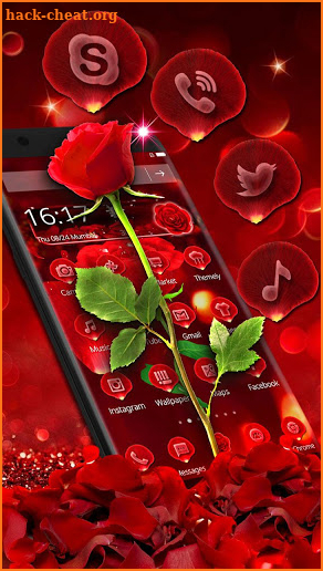 3D valentine love rose theme screenshot