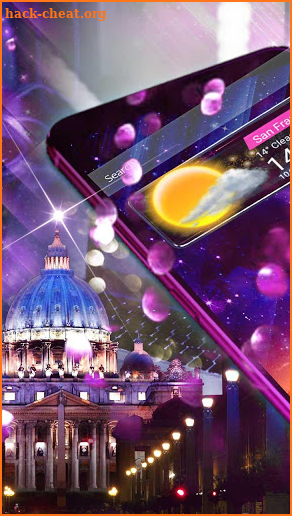 3D Vatican Night Glass Tech Theme screenshot