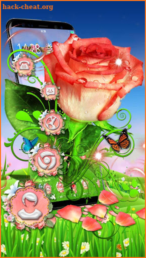 3D Vintage Rose Theme screenshot