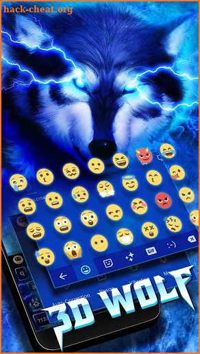 3D Wolf Keyboard Theme & Blue Lightning Keyboard screenshot