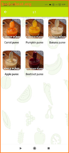 4 to 12 months baby food chart screenshot