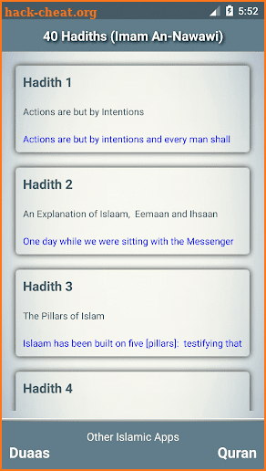 40 hadiths (An-Nawawi) screenshot