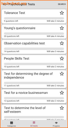 40+ Psychological Tests screenshot