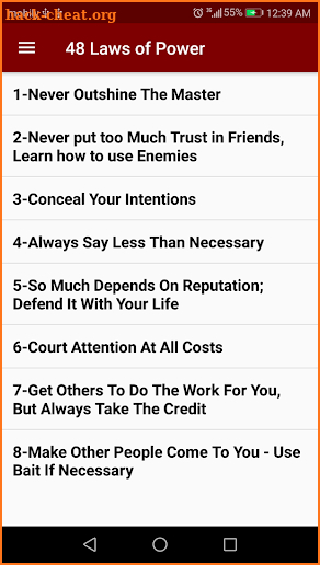 48 Laws of Power List Robert Greene Quotes screenshot