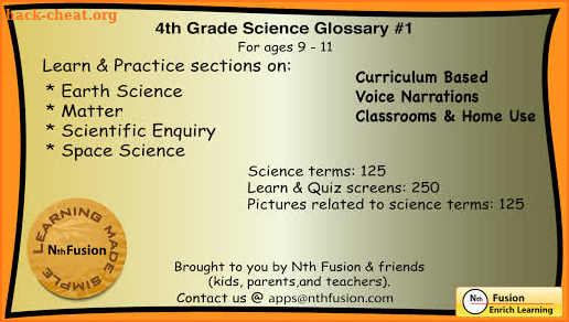 4th Grade Science Glossary # 1 screenshot