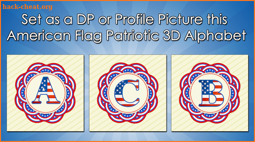 4th July DP Maker : American Flag Theme Alphabet screenshot