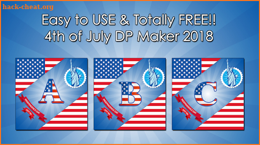 4th July DP Maker : American Flag Theme Alphabet screenshot