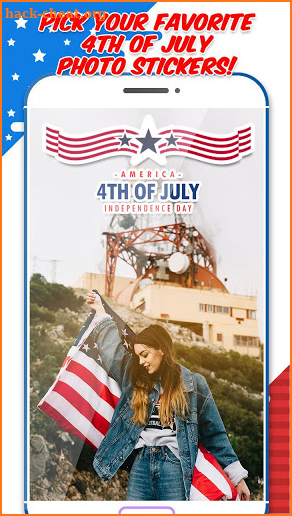 4th of July Photo Editor - American Flag Stickers screenshot