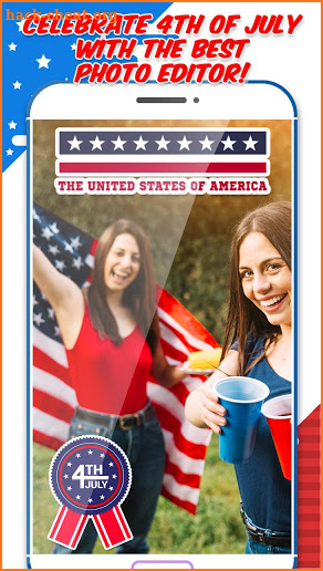 4th of July Photo Editor - American Flag Stickers screenshot
