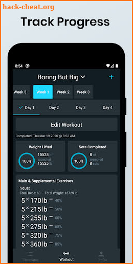531 Workout Log - KeyLifts screenshot