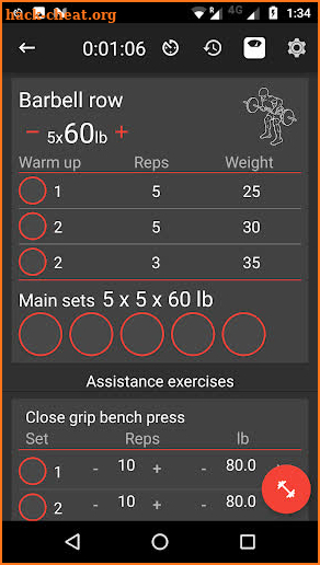 5x5 Workout Logger screenshot