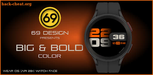[69D] Big&Bold Color watchface screenshot