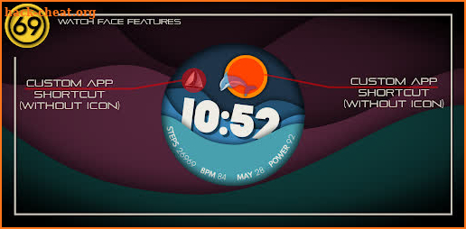 [69D] Waves - watch face screenshot