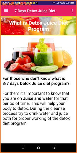 7 Day Detox Juice Diet - Fat Burning Juice Recipe screenshot