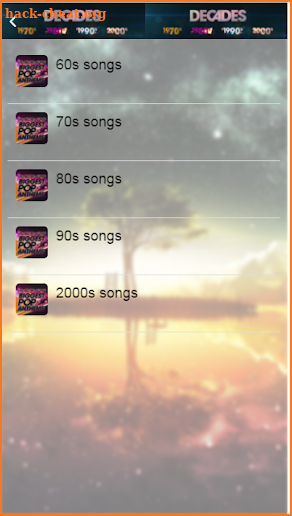 70s 80s 90s 2000s Music screenshot