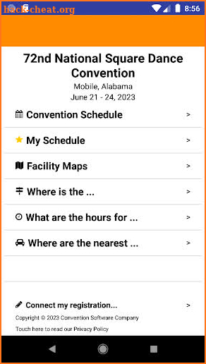 72nd NSDC Convention Schedule screenshot