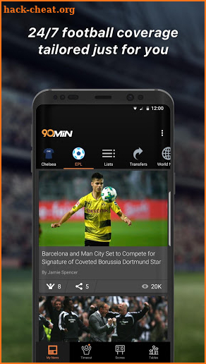 90min - Live Soccer News App screenshot