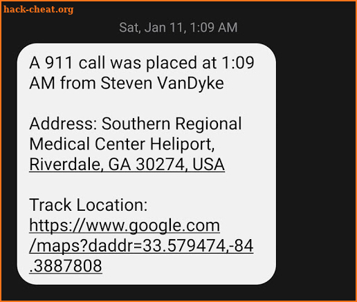 911 Alert screenshot