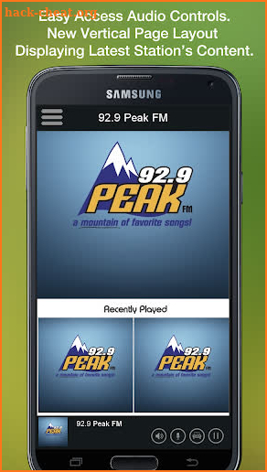 92.9 Peak FM screenshot