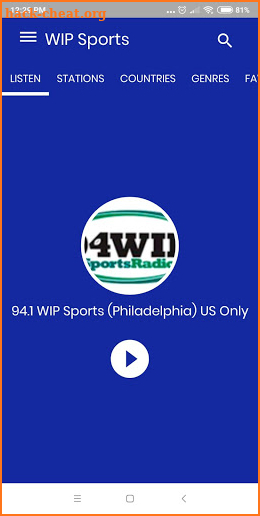 94.1 WIP Sports radio screenshot