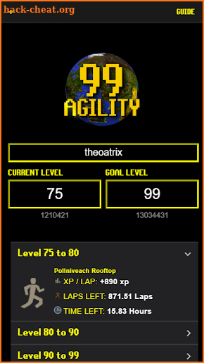99 Agility Tracker for Oldschool Runescape screenshot