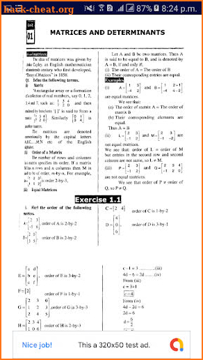 9th class math solved solution Exercises screenshot