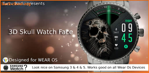 A 3D Skull Watch Face screenshot
