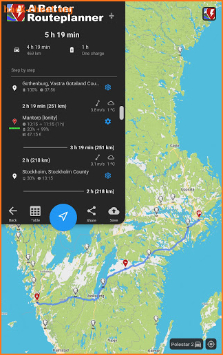 A Better Routeplanner (ABRP) screenshot