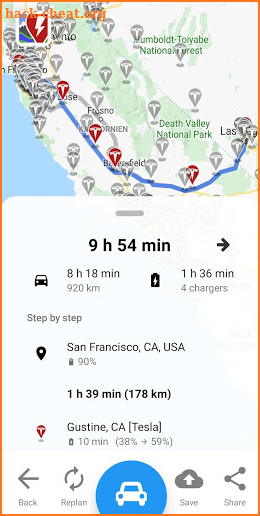 A Better Routeplanner (ABRP) screenshot