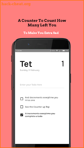 A Todo list app called Tet, it deletes your todos screenshot