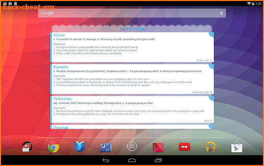 A Word A Day Widget screenshot