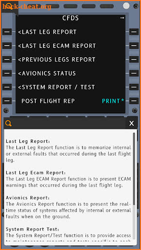 A320 CFDS Maintenance Trainer screenshot
