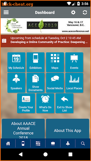 AAACE Events screenshot