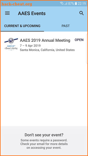 AAES Events screenshot