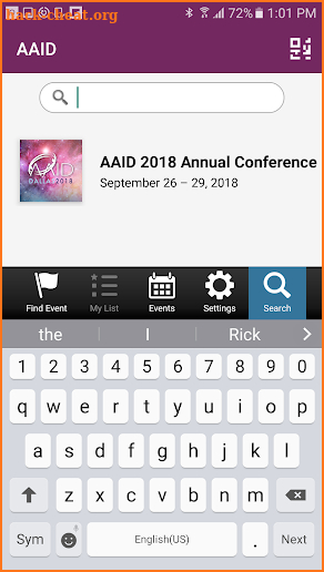 AAID Events screenshot