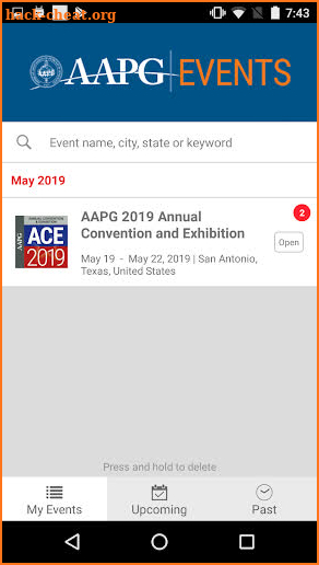 AAPG Events screenshot