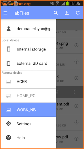 abFiles (Acer Remote Files) screenshot