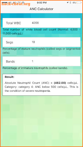 Absolute Neutrophil Count Calculator - Hematology screenshot