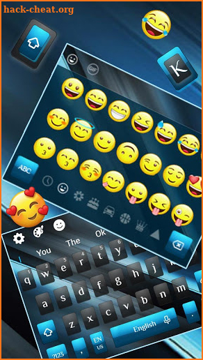 Abstract Black Blue Keyboard Theme🔷 screenshot