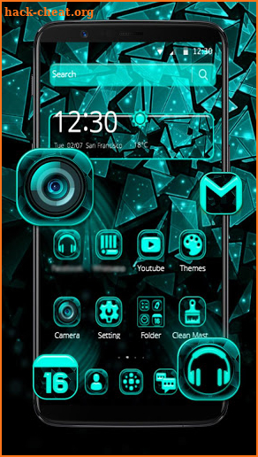Abstract Crystal Glass Theme screenshot