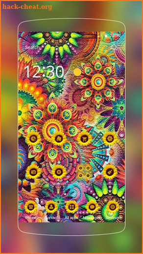 Abstract Varicolored Sunflower Relief Theme screenshot