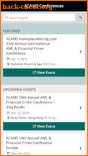 ACAMS Conferences screenshot