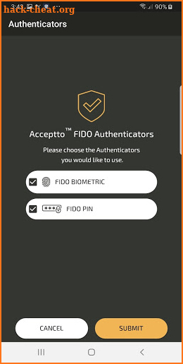 Acceptto-FIGI : FIDO SDK Demo screenshot