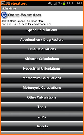 Accident Recon Calculator screenshot