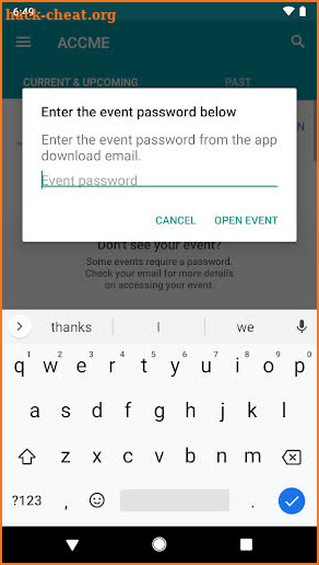 ACCME Events screenshot