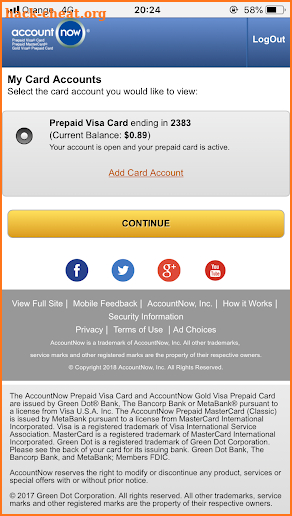 AccountNow - Prepaid Card screenshot