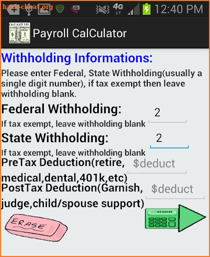 Accurate Pay Calculator - NoAd screenshot